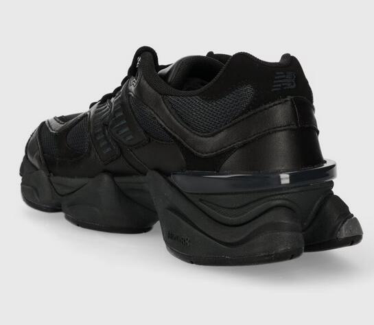 New Balance 9060 Triple Black Leather 3/5