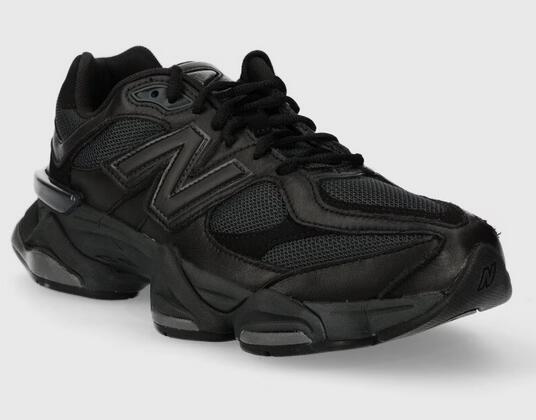 New Balance 9060 Triple Black Leather 2/5