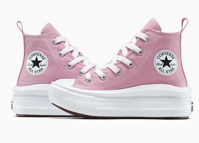 Scarpe bambina converse chuck taylor all star move platform - rosa 6/7
