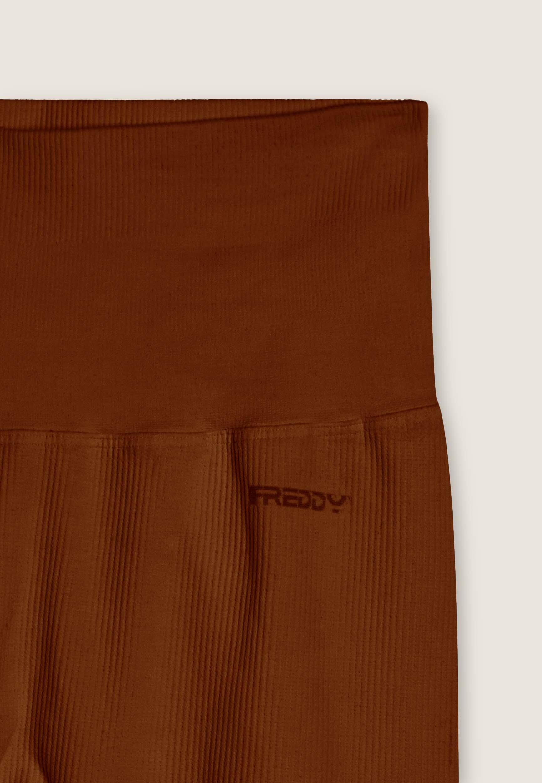 Leggings 7/8 à taille haute en tissu côtelé sans coutures 3/3