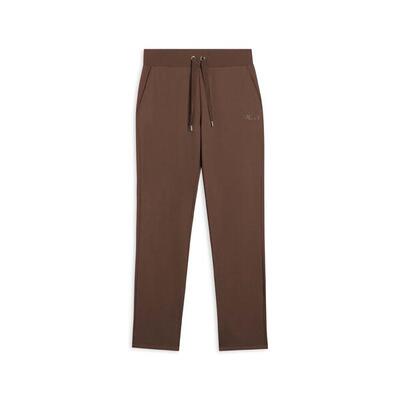 Pantaloni sportivi da donna con fondo dritto e logo strass