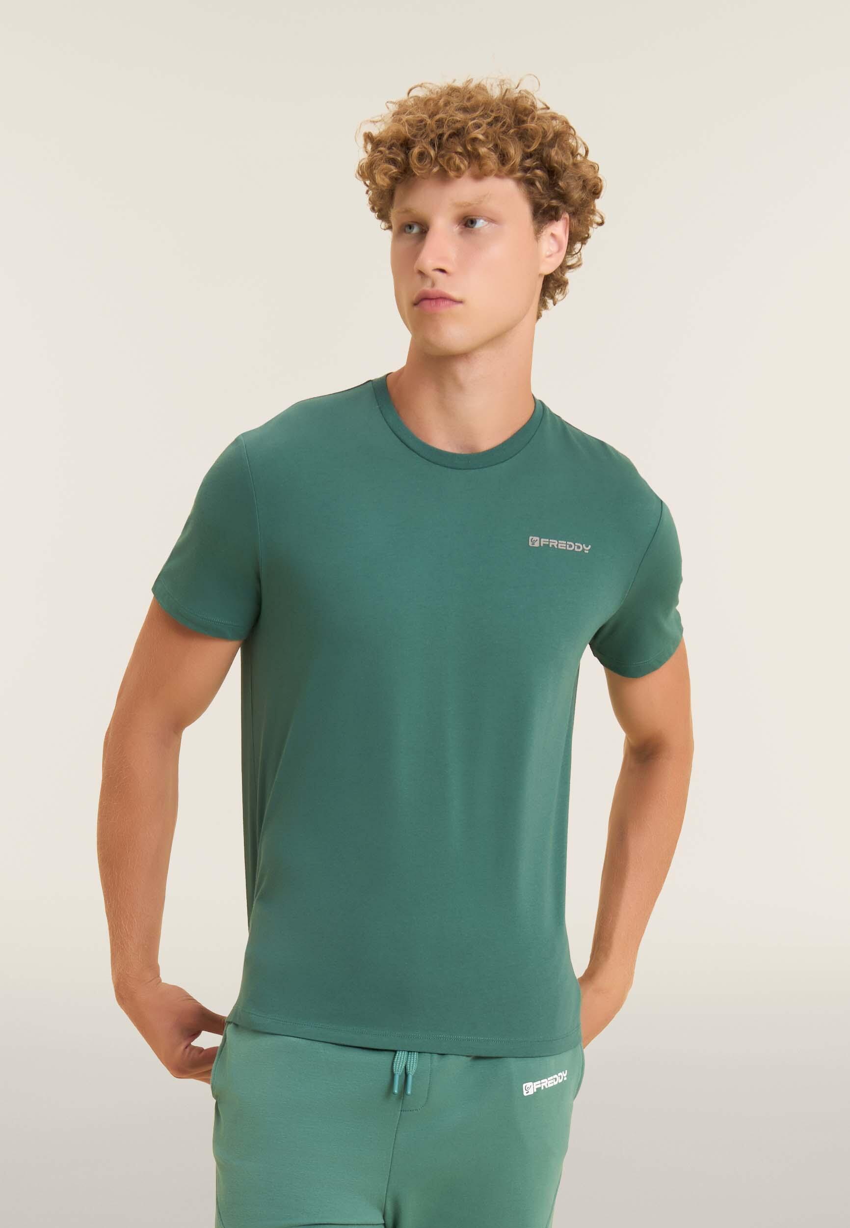 T-shirt basic in cotone con logo lato cuore 2/4
