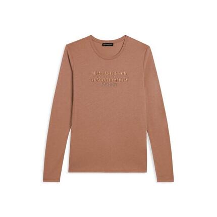 T-shirt à manches longues pour femmes avec des graphiques métalliques