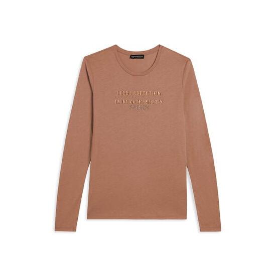 T-shirt à manches longues pour femmes avec des graphiques métalliques