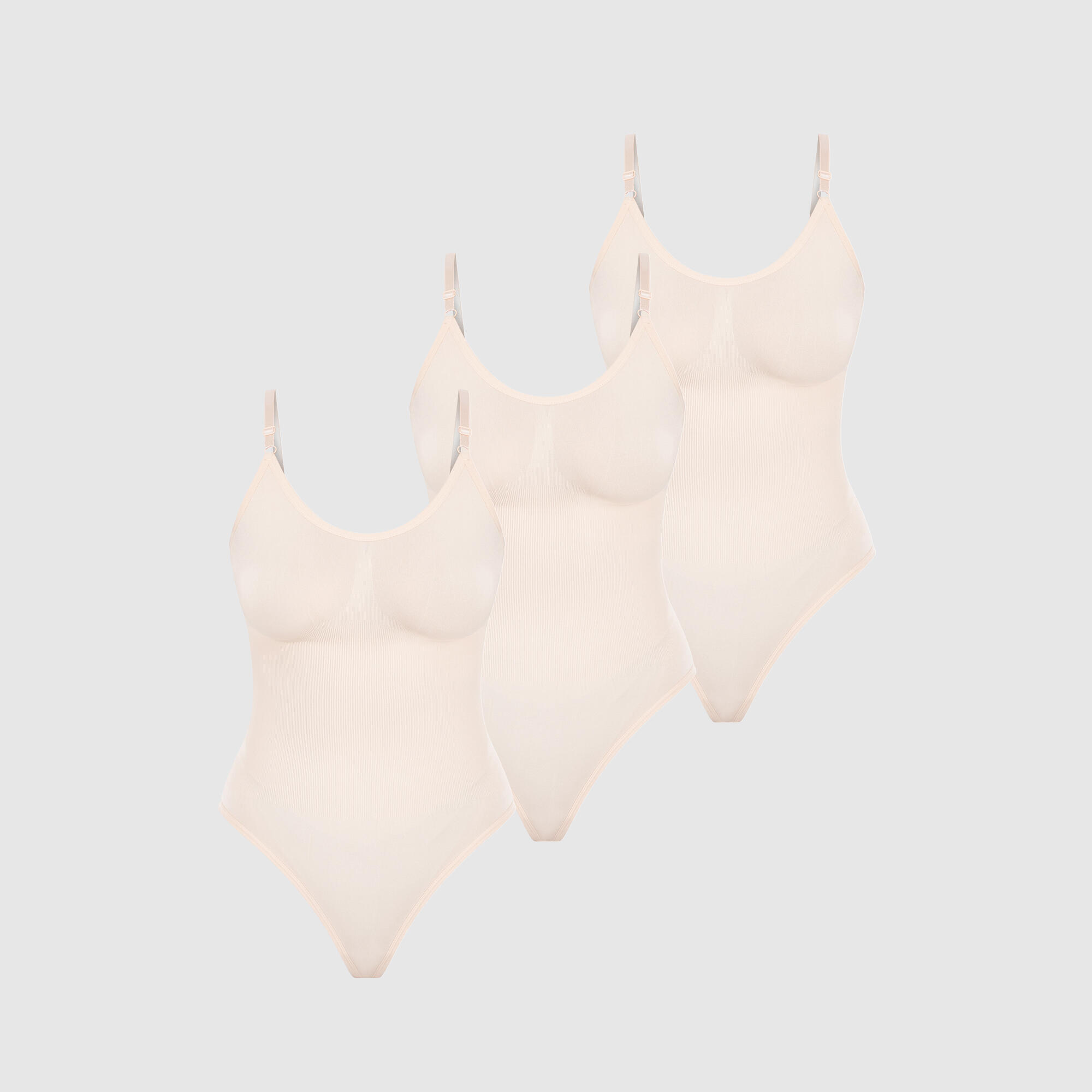 SMILODOX Damen Shapewear String Bodysuit 3x Nysa Bodysuit Beige
