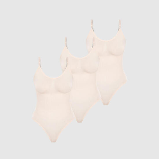 Damen Shapewear String Bodysuit 3x Nysa Bodysuit Beige