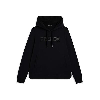 Felpa sportiva da donna con interno cappuccio in velluto