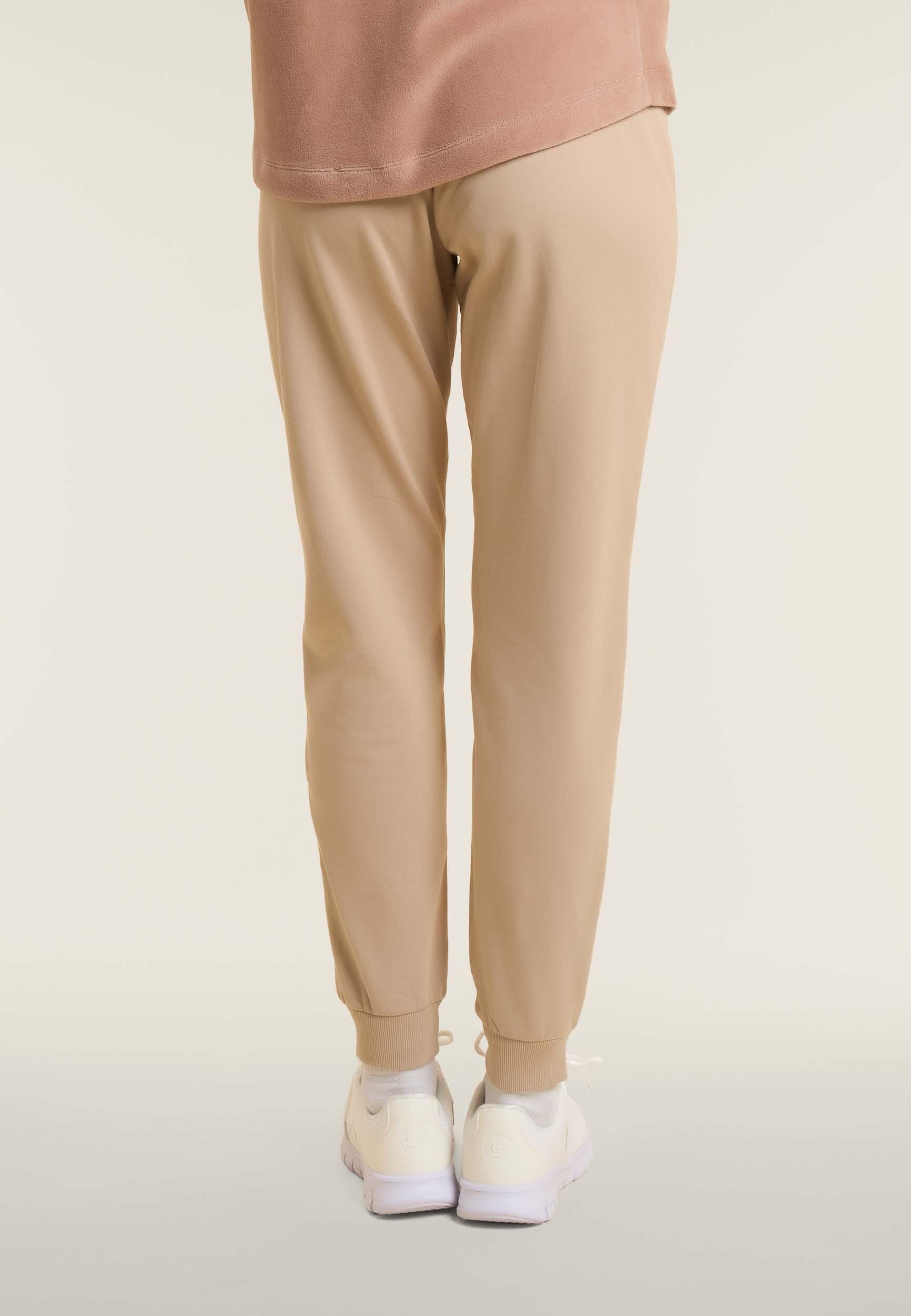 Pantaloni con fondo a costina e bande logate 3/4