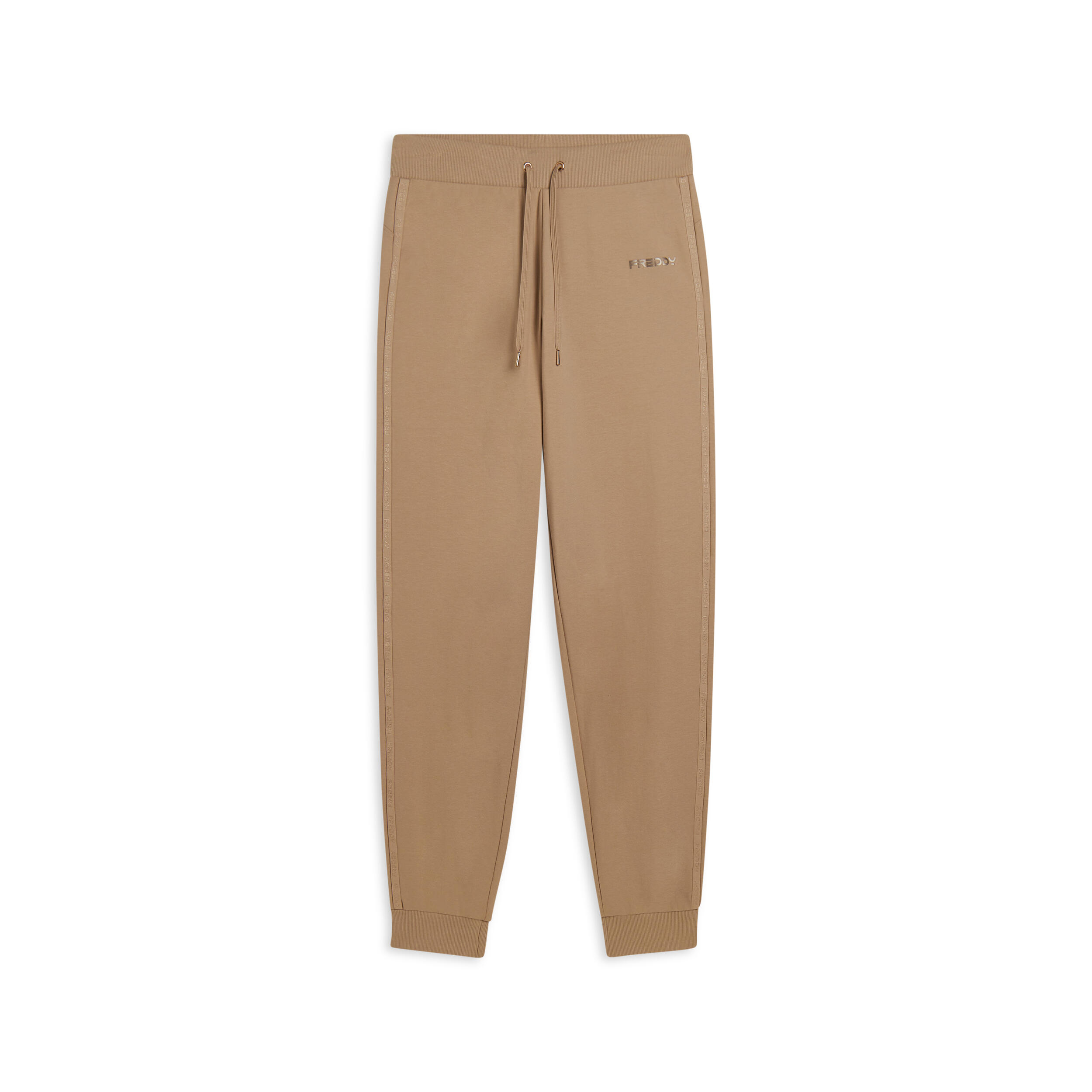 Freddy - Pantalon Avec Bords Côtelés Aux Chevilles Et Bandes Avec Logo - Pantalons - Beige - Decathlon