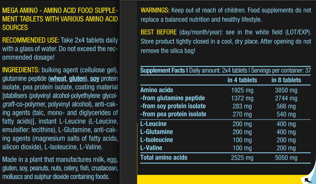 Amino - Mega Amino (300 Tabs) 3/5