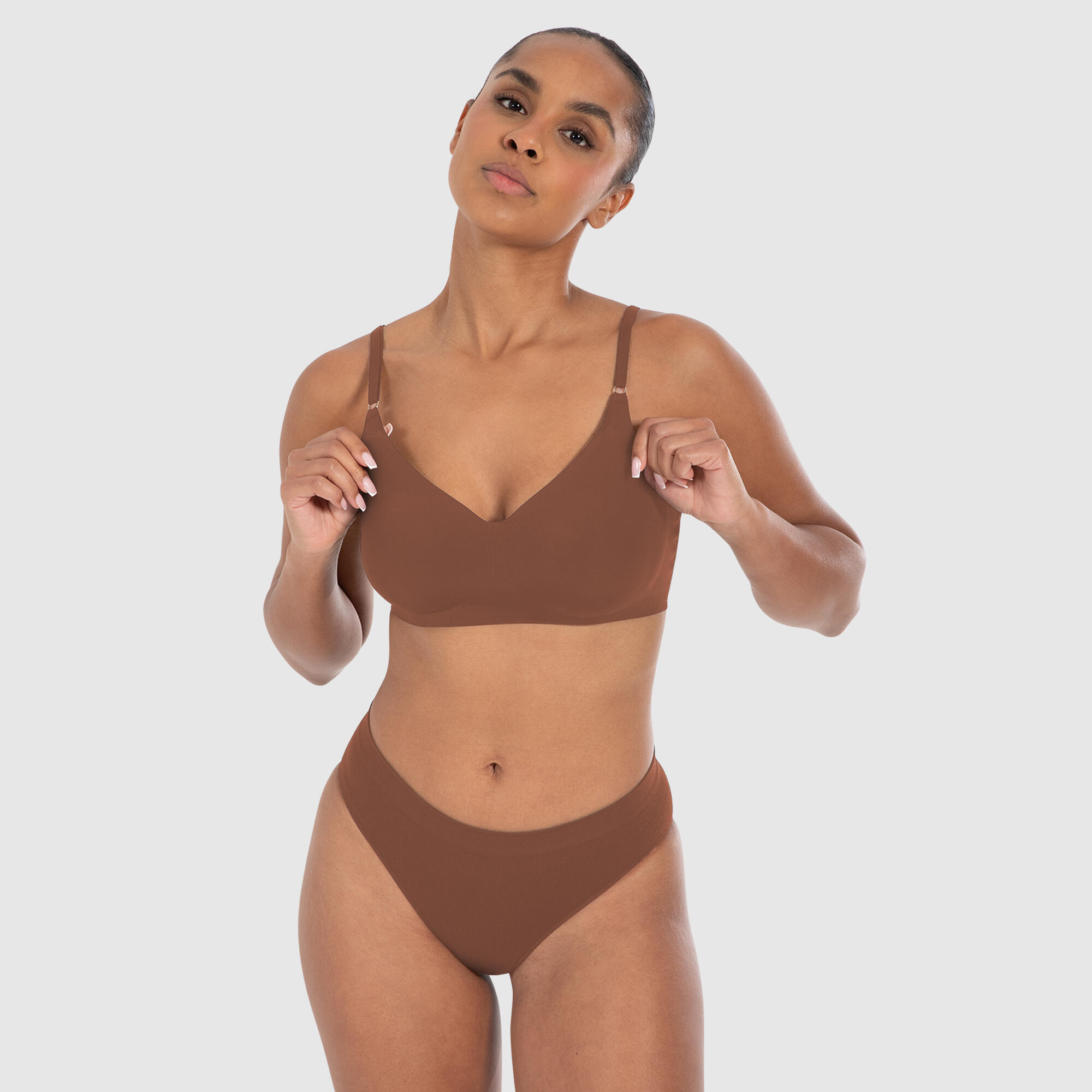 SMILODOX Damen Bralette Nysa Braun