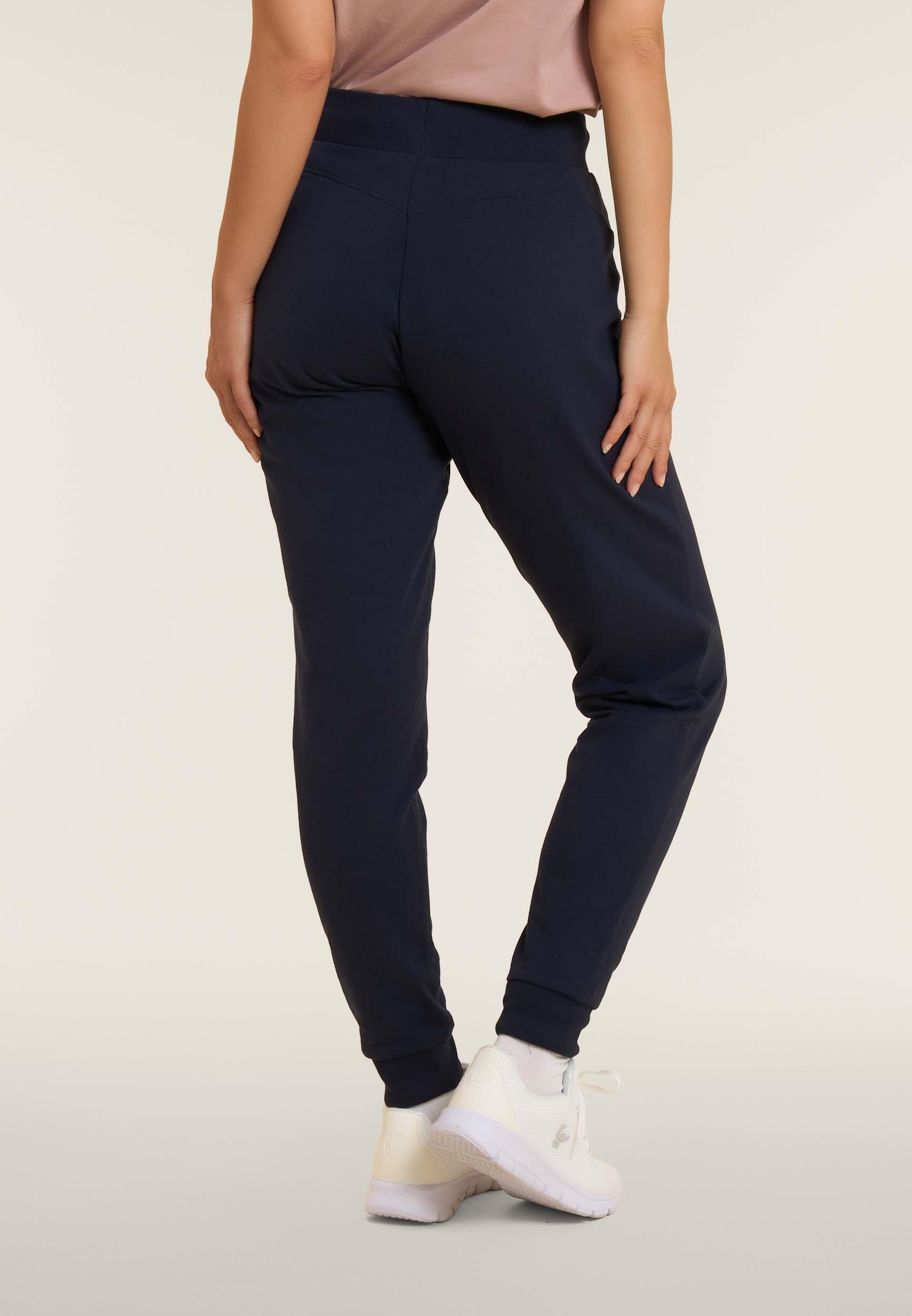 Pantaloni con polsino in costina e coulisse 3/4