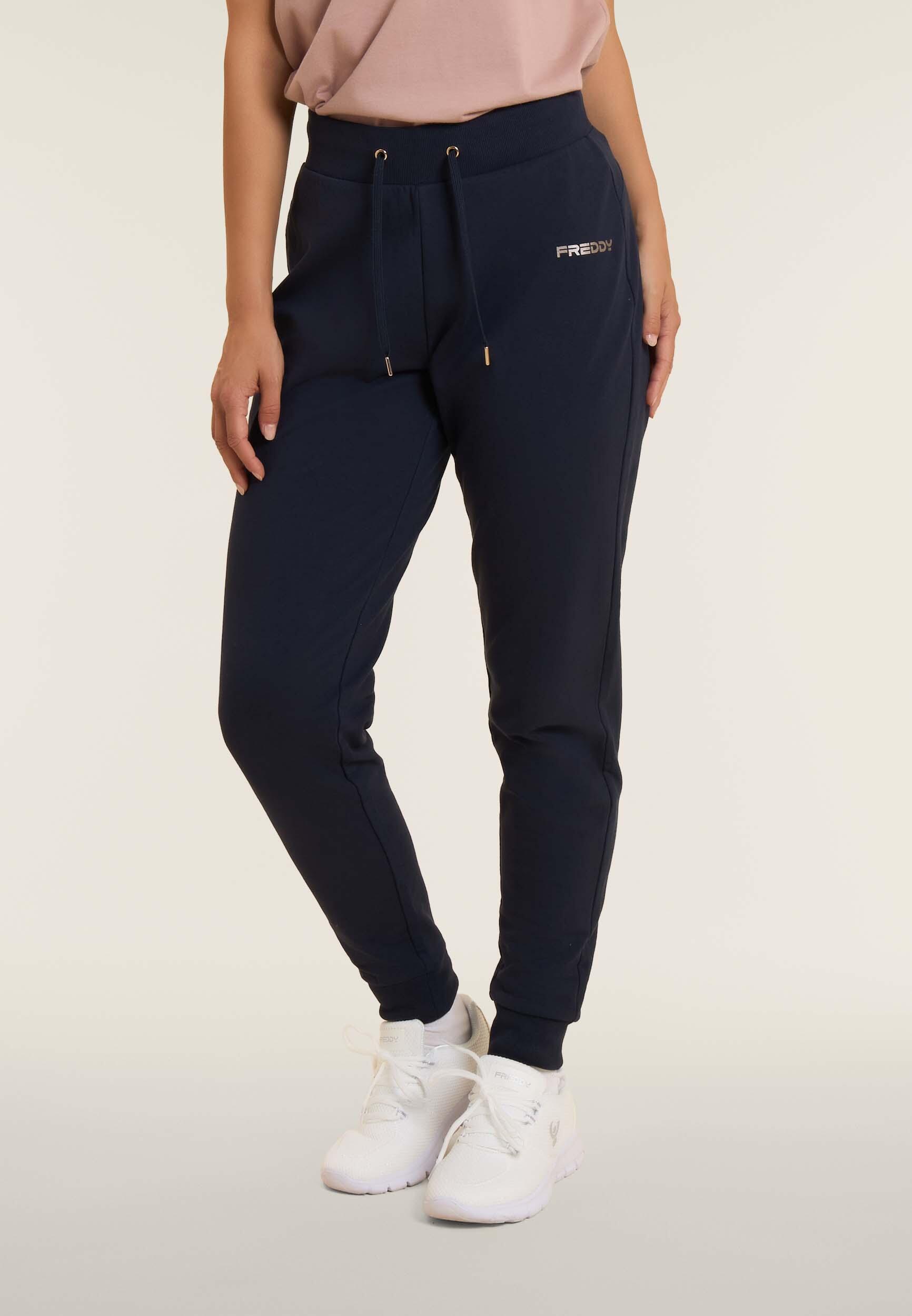 Pantaloni con polsino in costina e coulisse 2/4