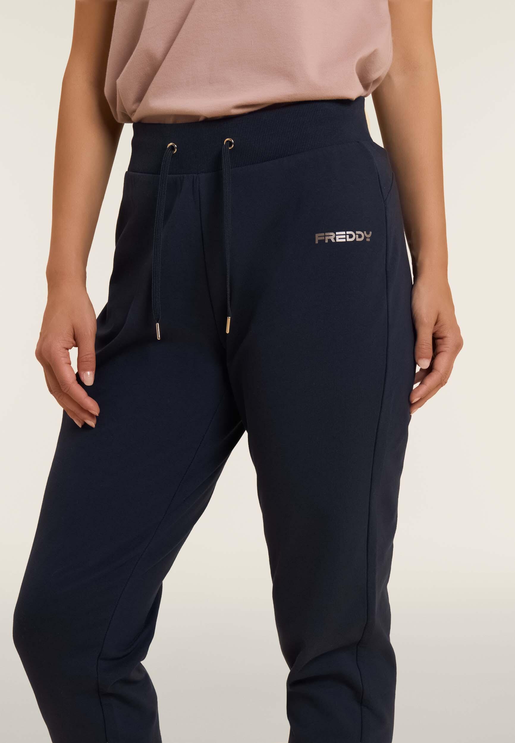 Pantaloni con polsino in costina e coulisse 4/4