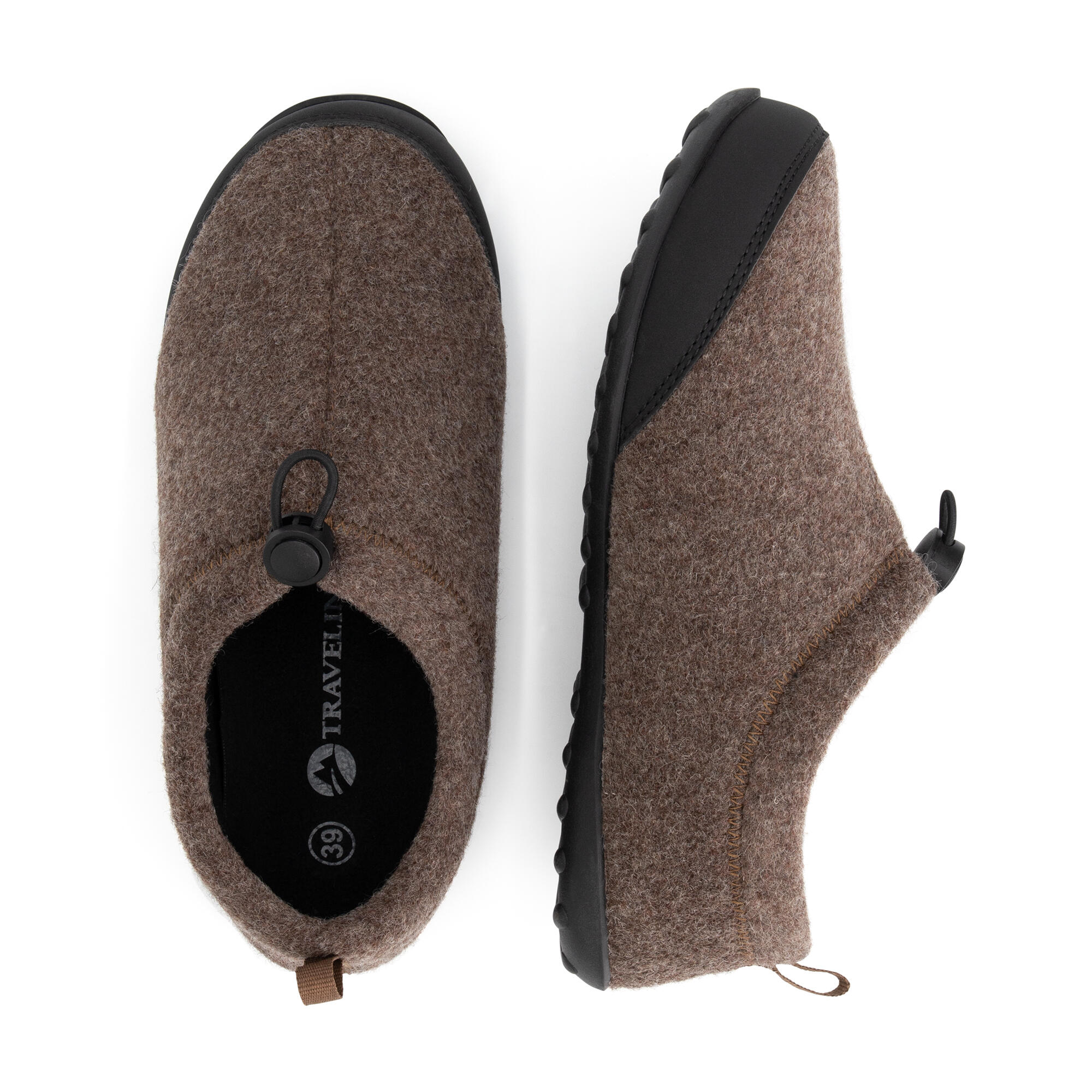 Pantuflas Back2Home mujer - Lana - Marrón 4/5