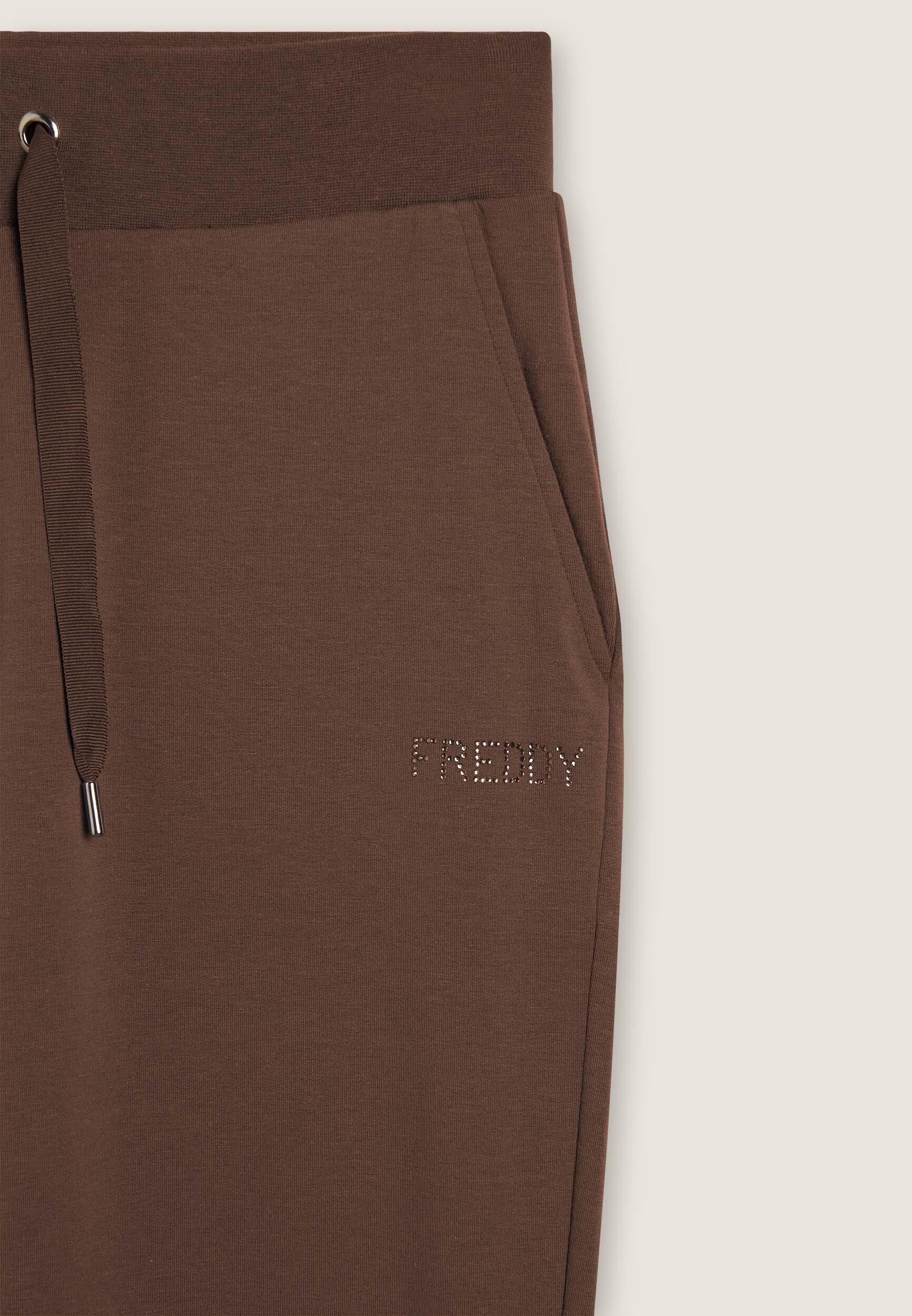 Pantalon de sport pour femmes avec bord droit et logo en paillettes 3/3