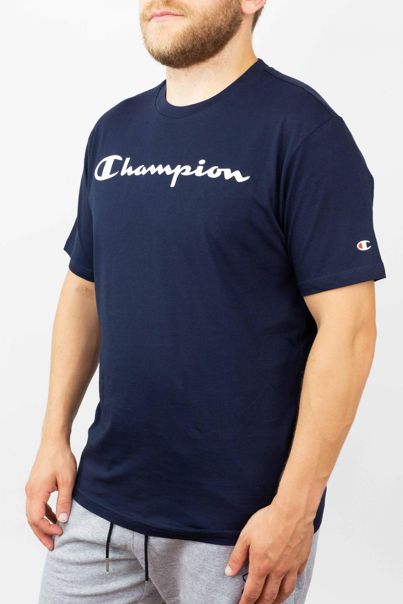 Champion Camiseta Champion Crew Neck Big Logo Azul Marino 2/4