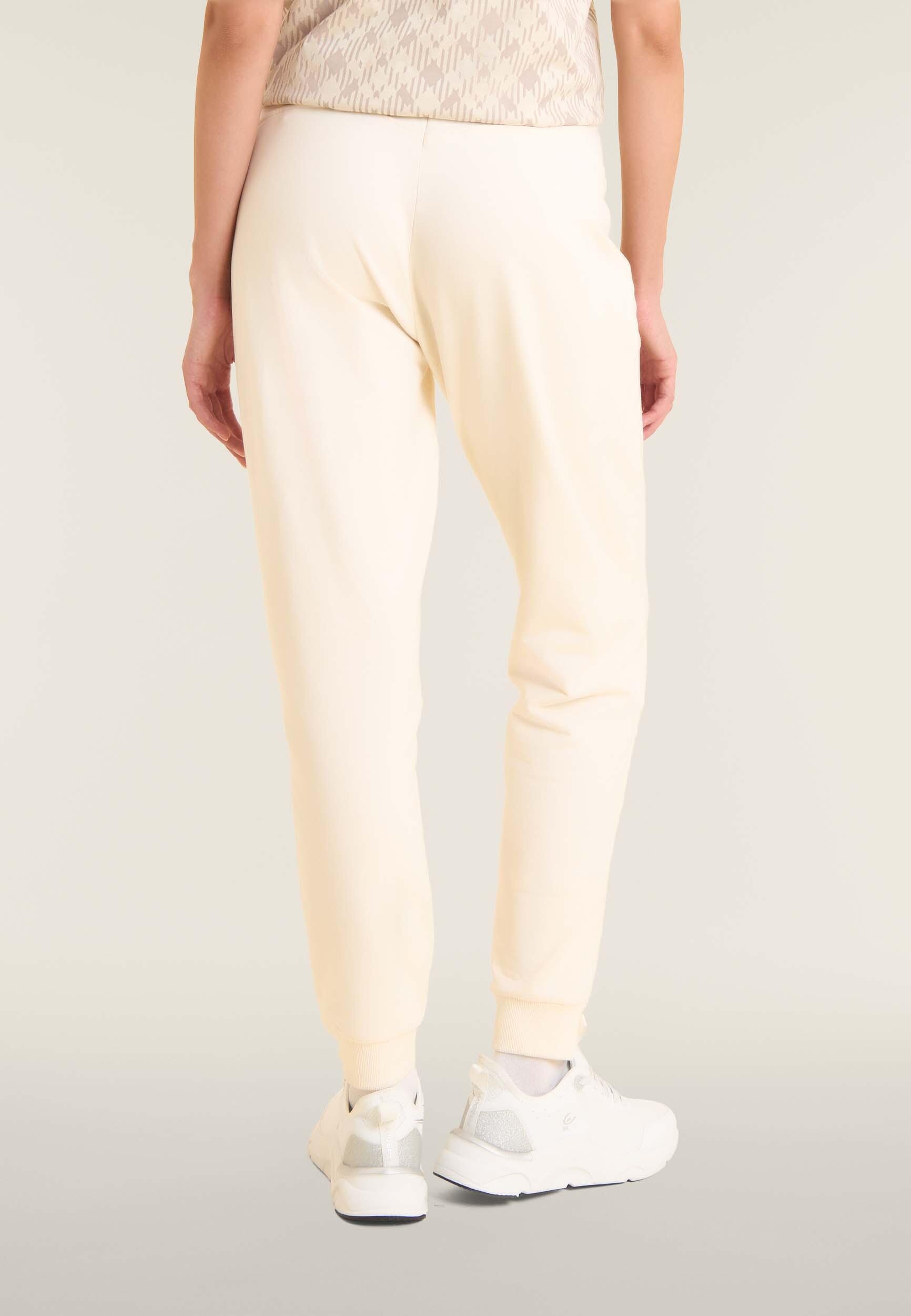Pantaloni con fondo a costina e bande logate 3/4