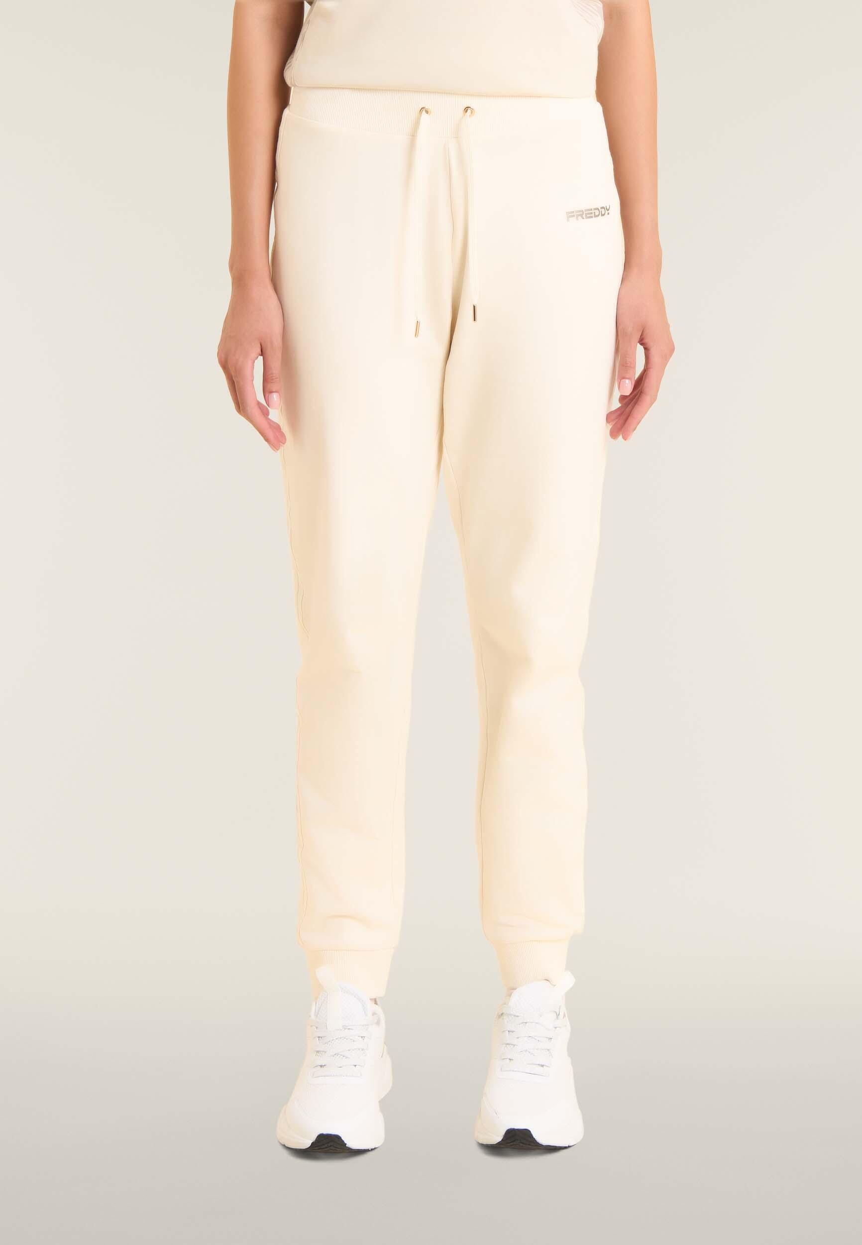 Pantaloni con fondo a costina e bande logate 2/4