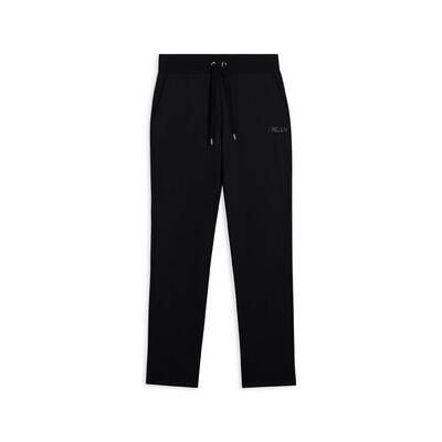 Pantaloni sportivi da donna con fondo dritto e logo strass