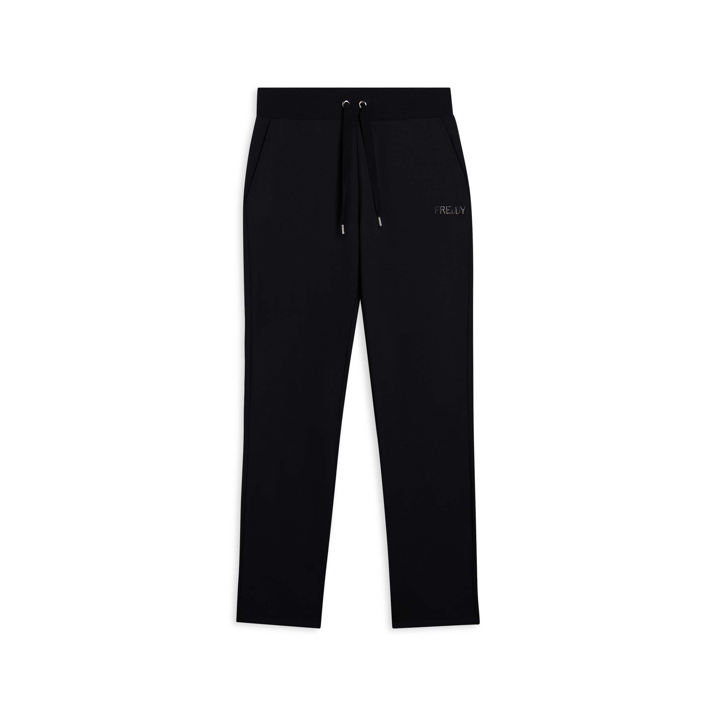 Freddy - Pantalon De Sport Pour Femmes Avec Bord Droit Et Logo En Paillettes - Pantalons - Noir - Decathlon