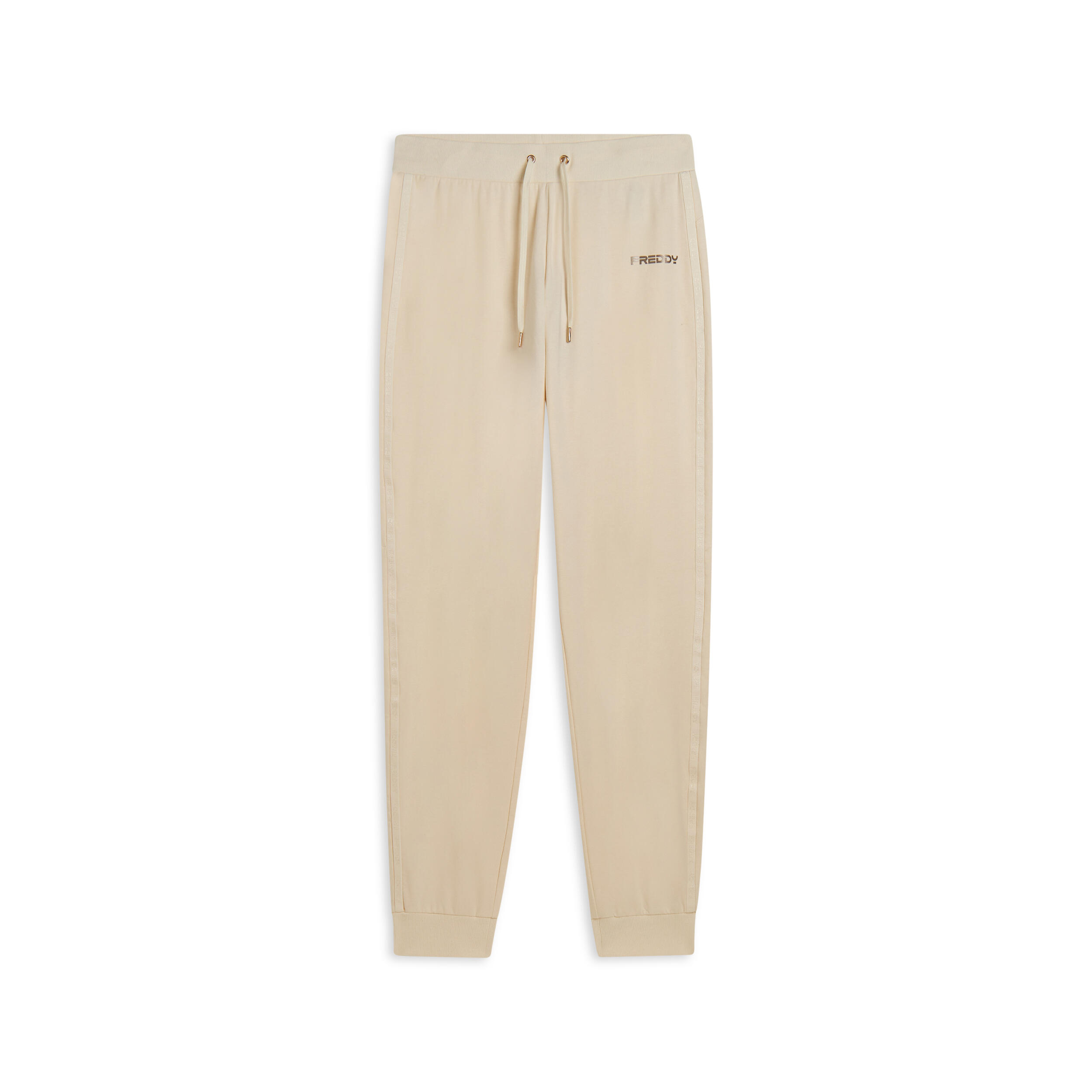 Freddy - Pantalon Avec Bords Côtelés Aux Chevilles Et Bandes Avec Logo - Pantalons - Blanc - Decathlon