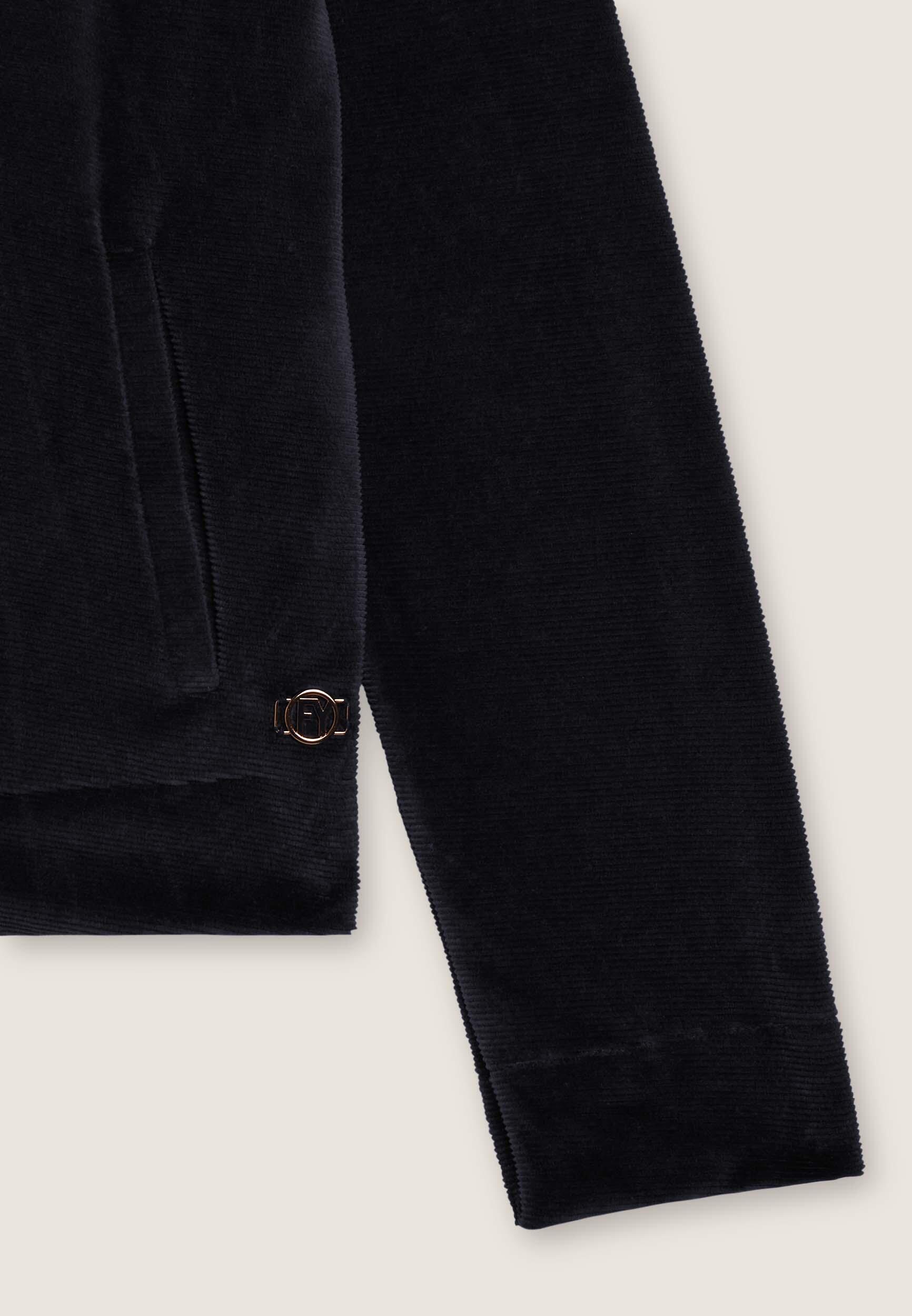 Felpa cropped in ciniglia con zip e collo alto 3/3