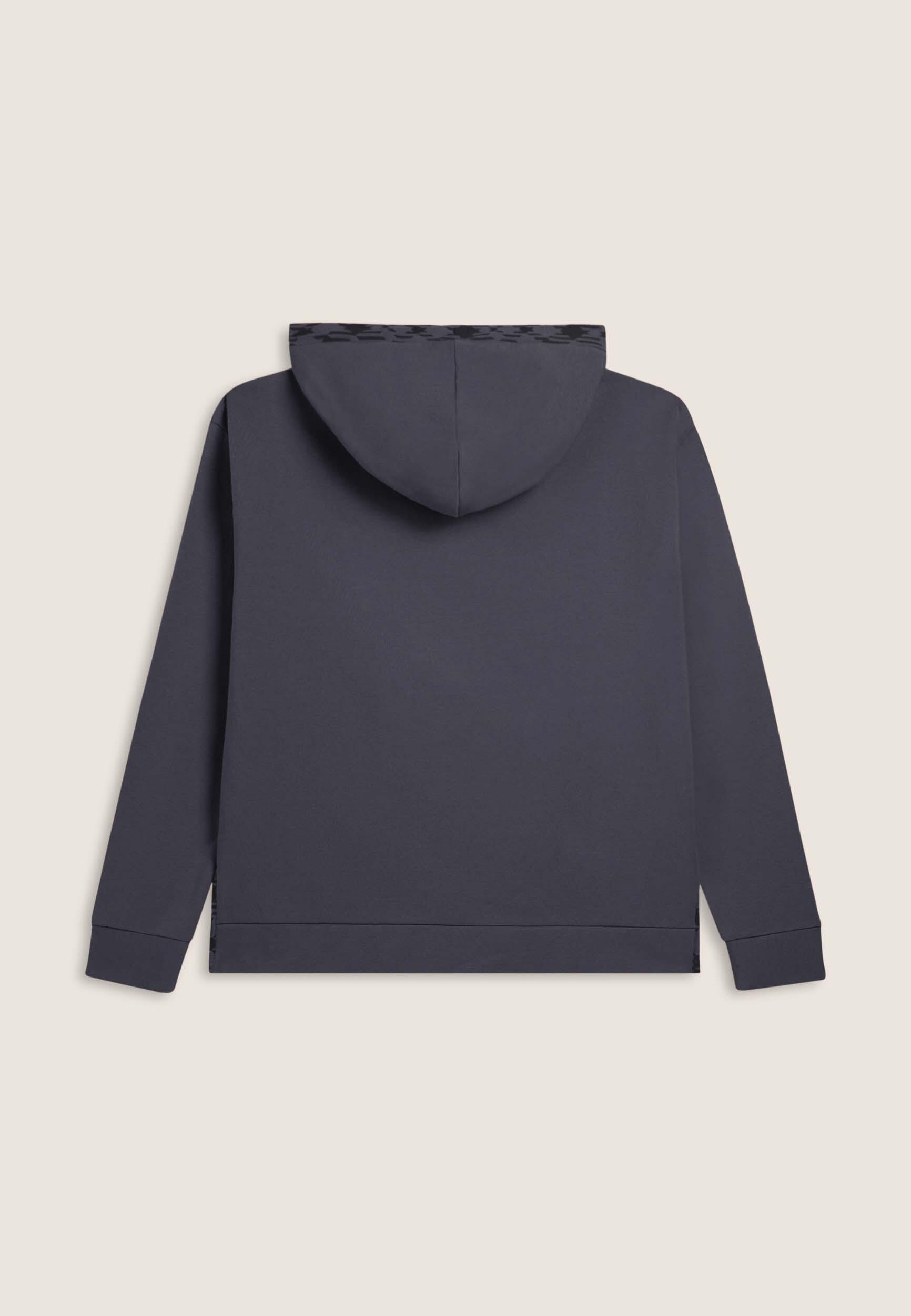 Sudadera con capucha forrada estampada y cremallera frontal 4/4