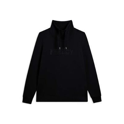 Felpa sportiva da donna con spacchi laterali e logo frontale