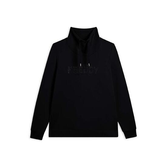 Felpa sportiva da donna con spacchi laterali e logo frontale