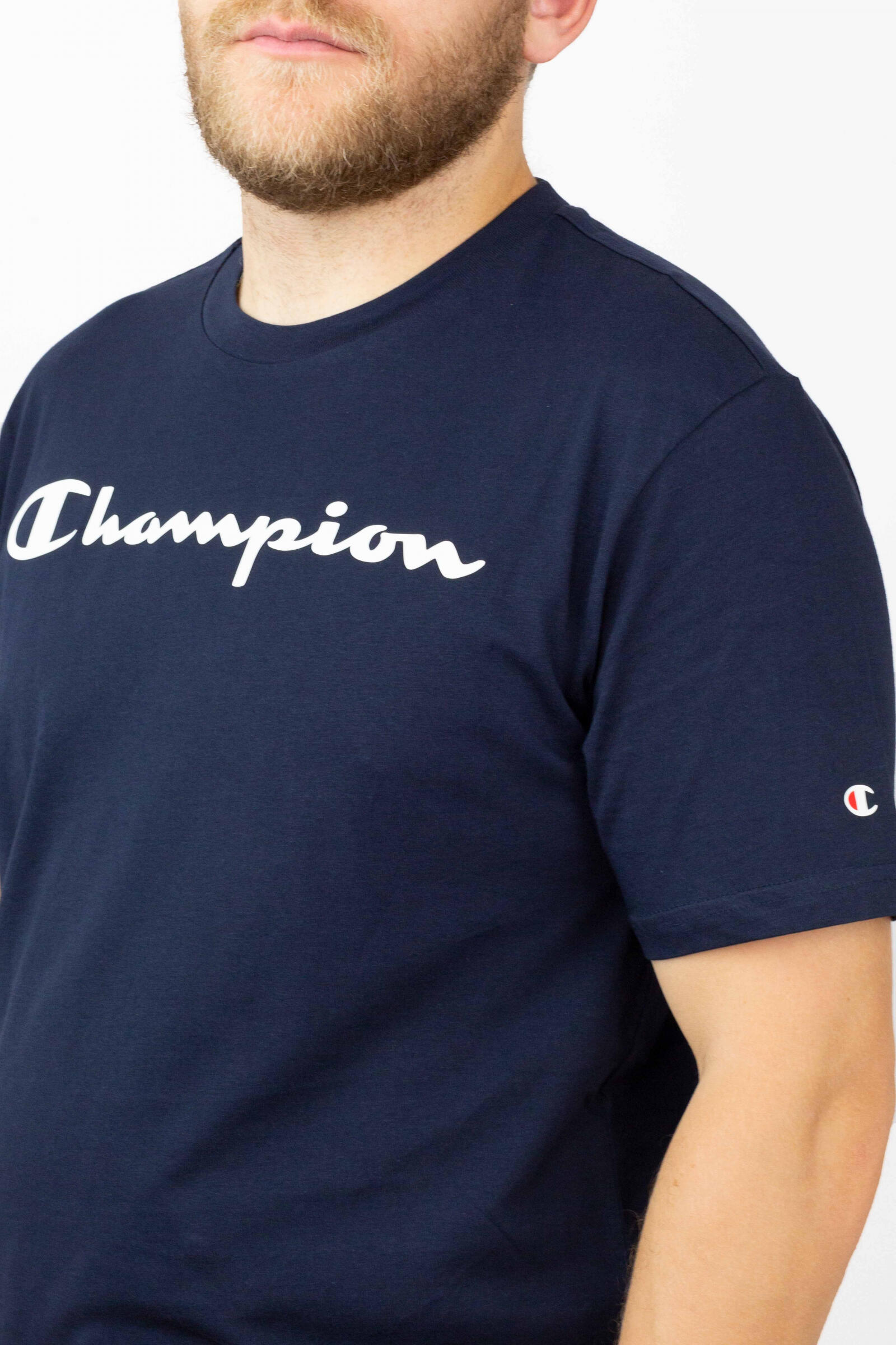 Champion Camiseta Champion Crew Neck Big Logo Azul Marino 4/4