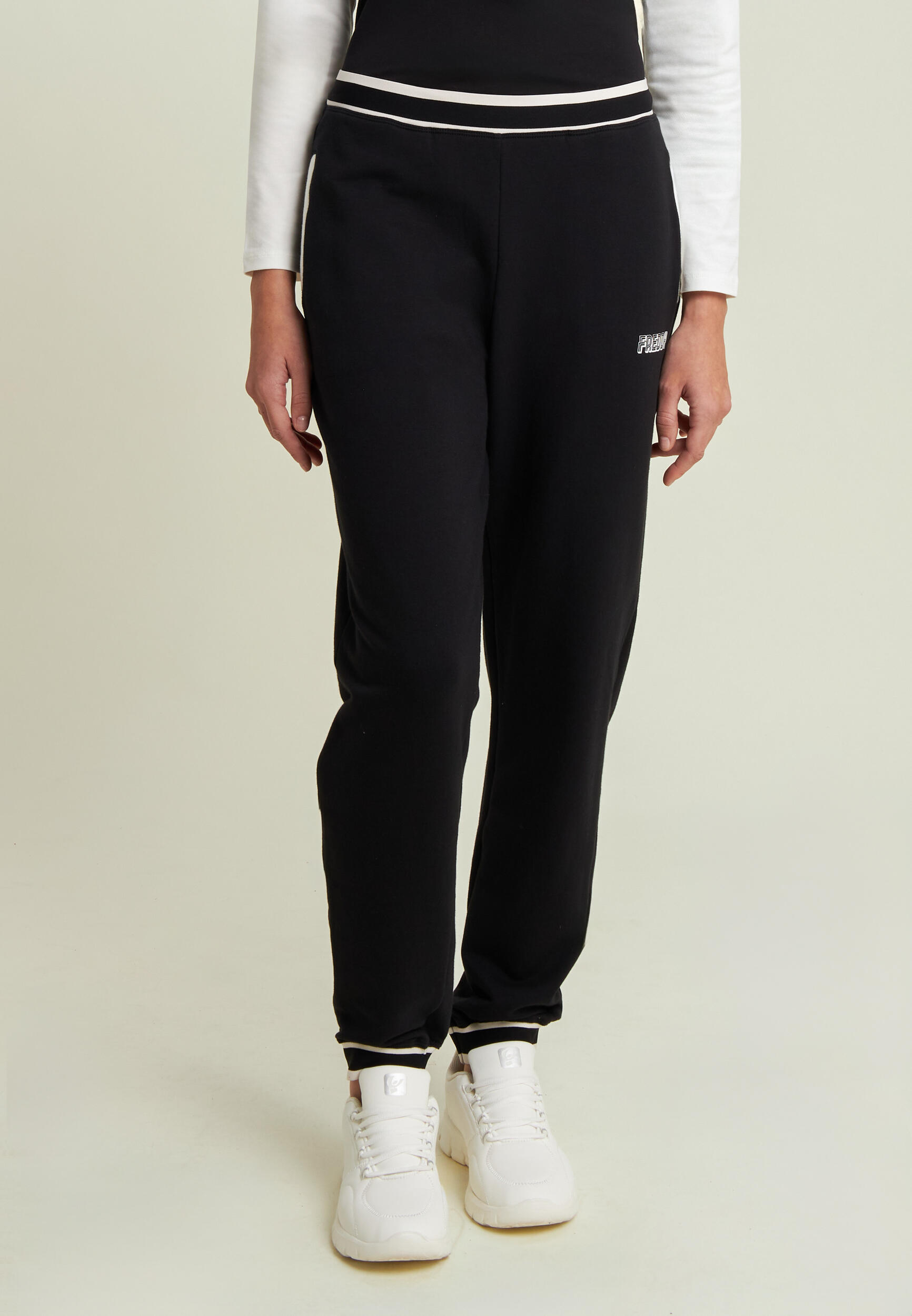 Pantaloni regular in felpa con dettagli a righe 2/4