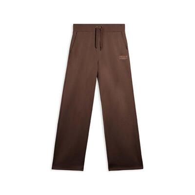 Pantaloni wide leg da donna con logo in strass bicolore