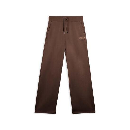 Pantaloni wide leg da donna con logo in strass bicolore