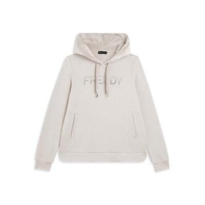 Felpa sportiva da donna con interno cappuccio in velluto