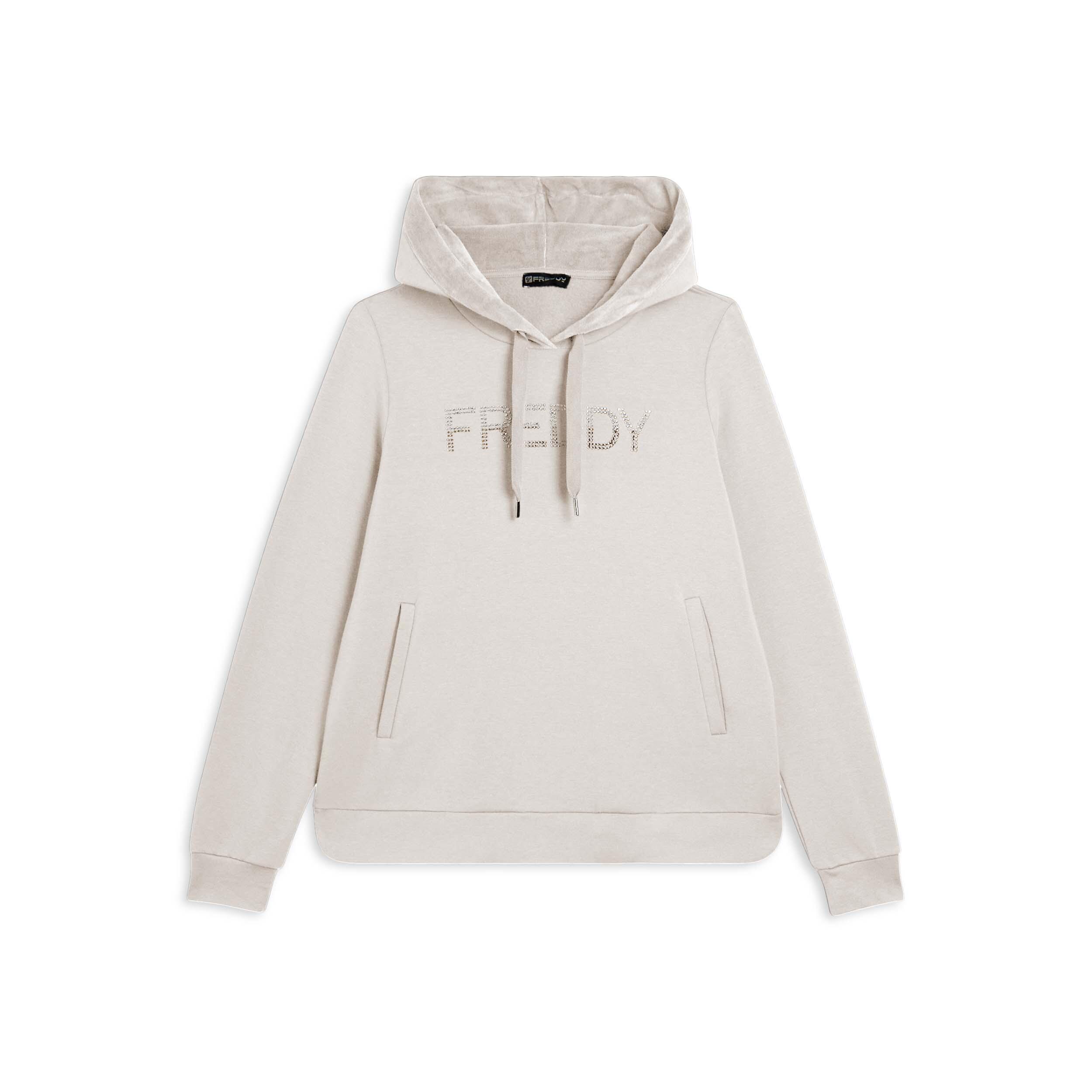 Freddy - Sweat-shirt De Sport Pour Femmes Avec Capuche Intérieure En Velours - Sweat-shirt - Blanc - Decathlon