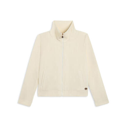 Sweat-shirt zippé et cropped en chenille avec col montant
