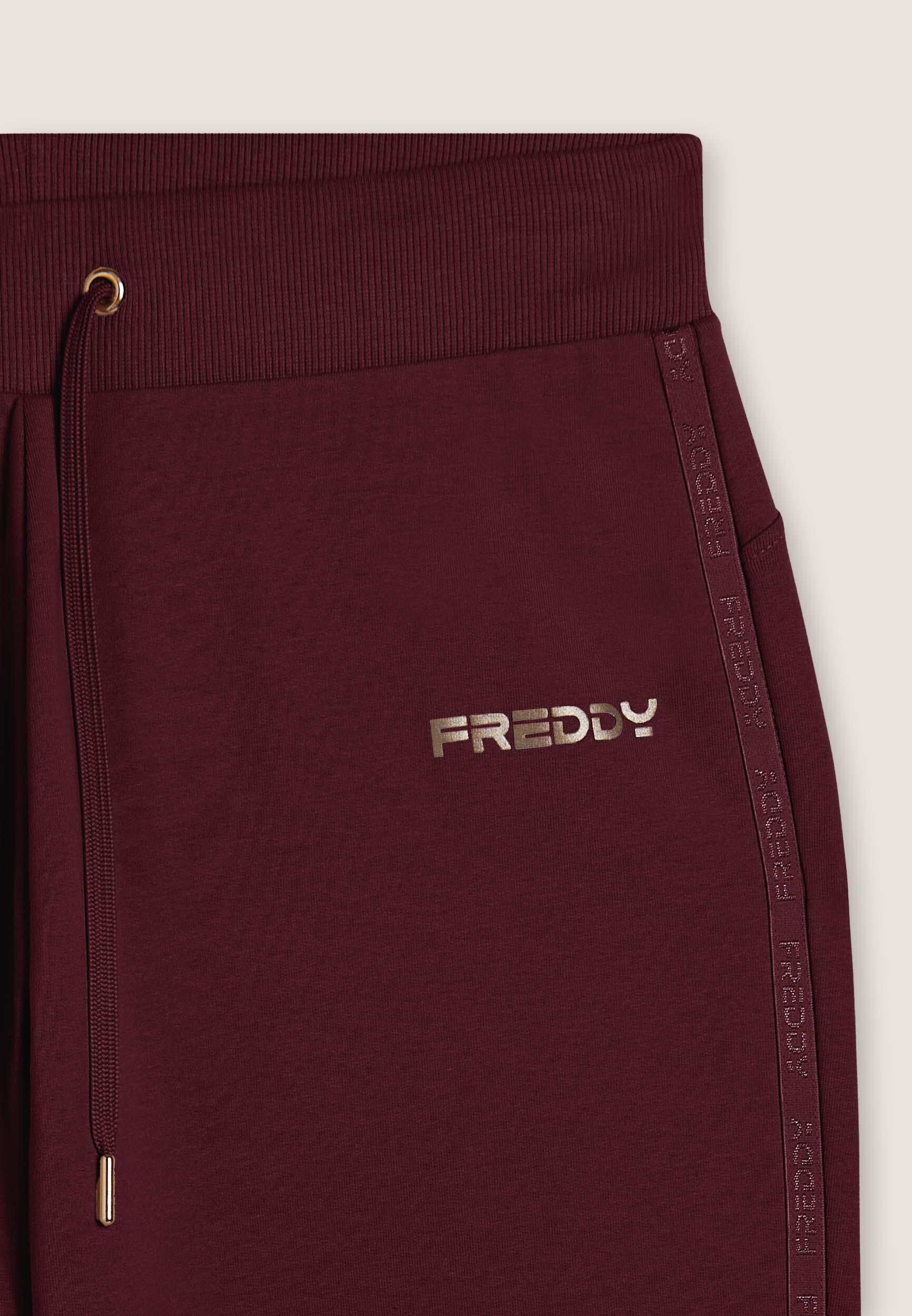 Pantaloni con fondo a costina e bande logate 3/3