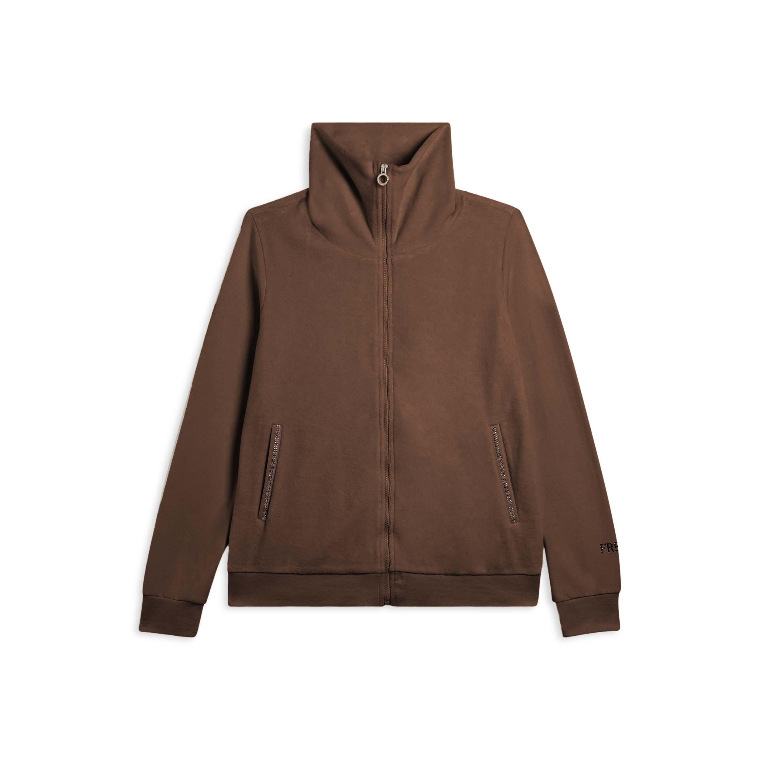 Freddy - Sweat-shirt À Col Montant En Velours Pour Femmes Avec Fermeture À Glissière Et L - Sweat Zippé - Beige - Decathlon