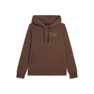 Felpa sportiva da donna con interno cappuccio in velluto