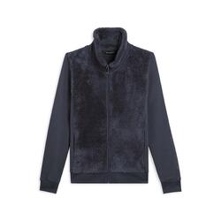 Sweat-shirt zippé avec col et devant en tissu Sherpa, logo en clous