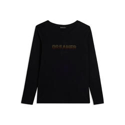 T-shirt à manches longues avec inscription « Dreamer » en paillettes