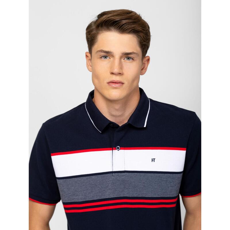 Tricou cu mânecă scurtă, cu guler, pentru bărbați DRUMW25