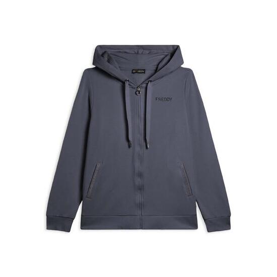 Sweat-shirt de sport zippé à capuche pour femmes, avec paillettes bicolores