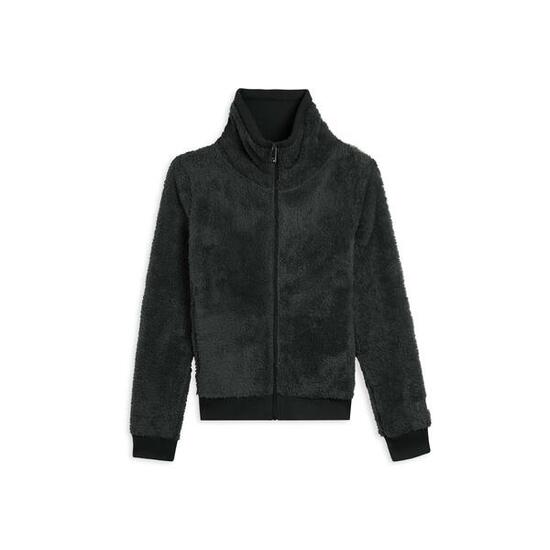 Sweat-shirt zippé en tissu Sherpa avec col montant