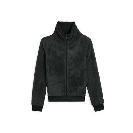 Sweat-shirt zippé en tissu Sherpa avec col montant