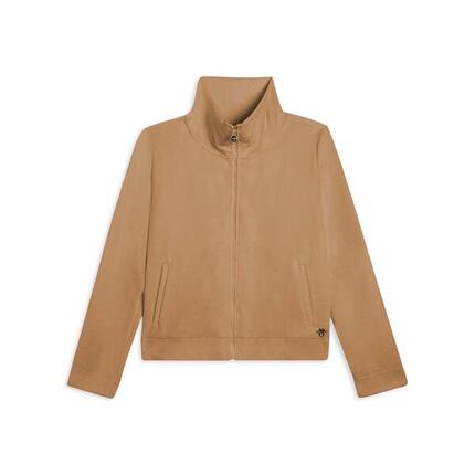 Sweat-shirt zippé et cropped en chenille avec col montant