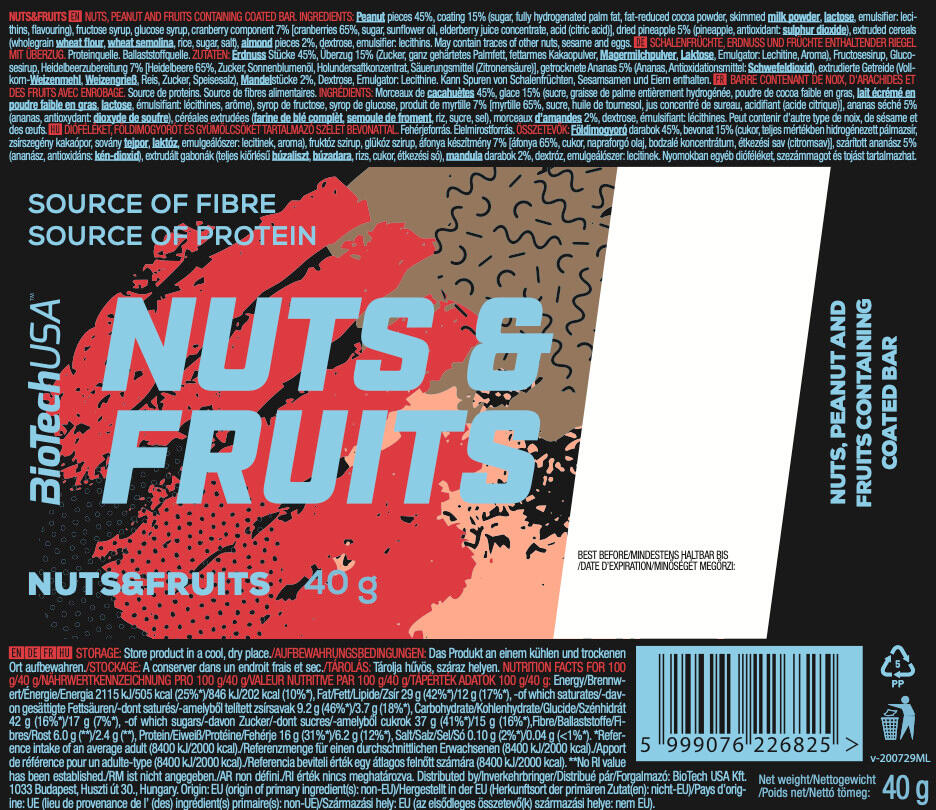Barres énergétiques - Energy Bars - Fruits et Noix Boite de 28 3/3