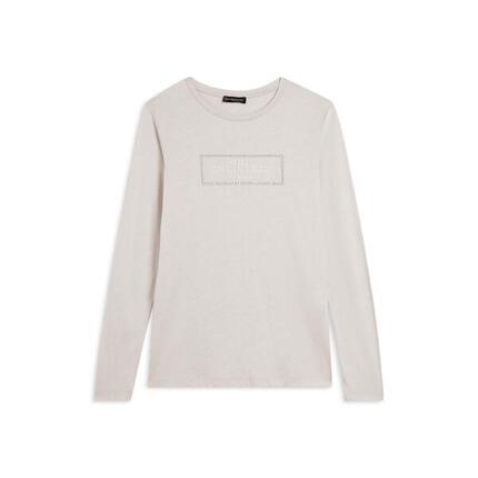 T-shirt long pour femmes avec des fentes et des graphiques brillants