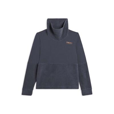 Felpa da donna con fondo e collo alto in velluto